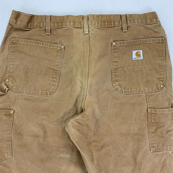 Vintage Carhartt Double Knee Pants B136-BRN Mens 38x34 Duck Canvas Utility Heavy - Picture 4 of 12